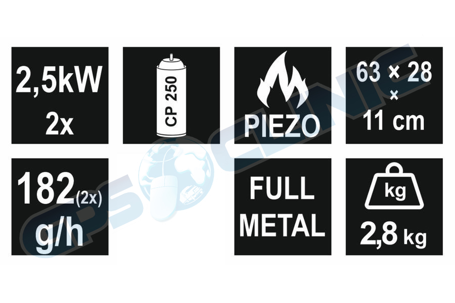 Fogão a Gás Portátil c/2 Bocas- Cattara