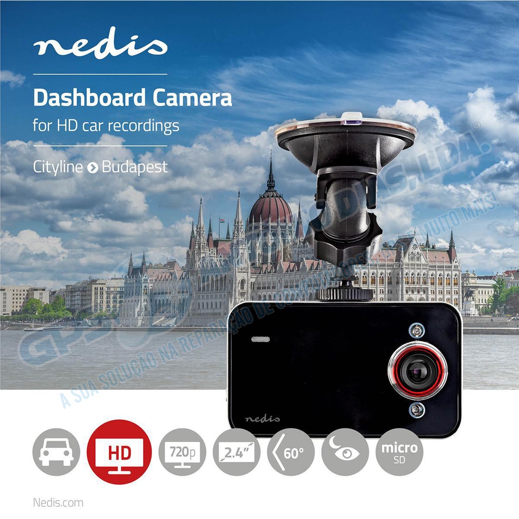 Camara Auto Nedis HD 720p Lcd 2,4" Ângulo 60°