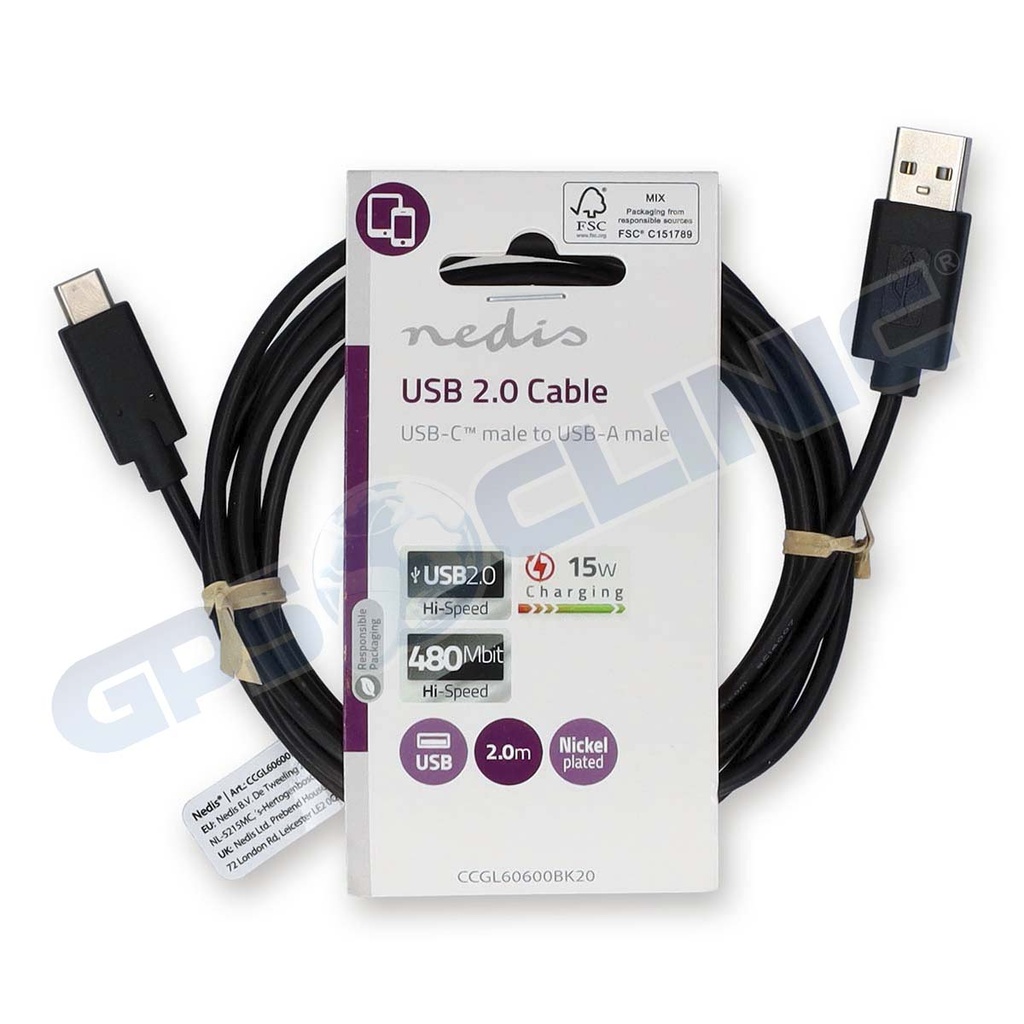 Cabo Nedis USB Type C 2m 