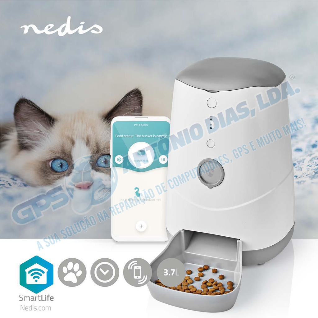 Dispensador de Comida p/Gatos - Nedis - SmartLife