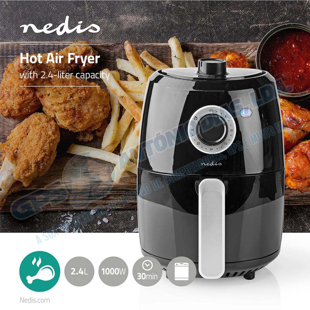 Fritadeira de Ar Quente 2.4L 1000w - Nedis