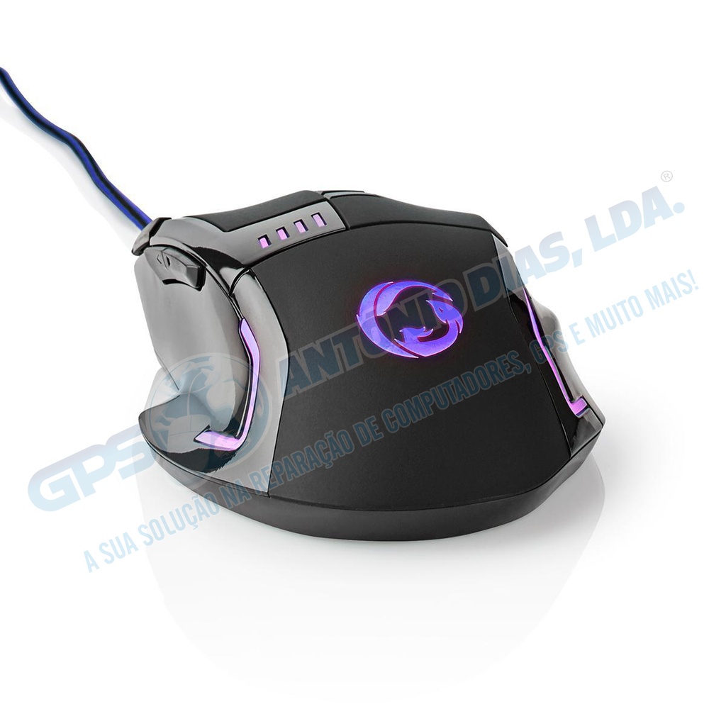 Rato Gaming Nedis c\fio 8 Botões 3200Dpi c\luz