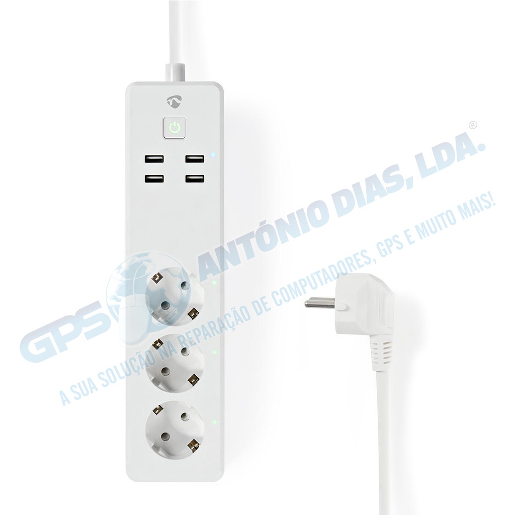 Régua Nedis 3xSchuko 4xUsb 16A 3680w - SmartLife