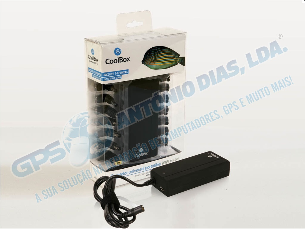 Trans. Universal Coolbox 90W 15-24V USB de 2.1A