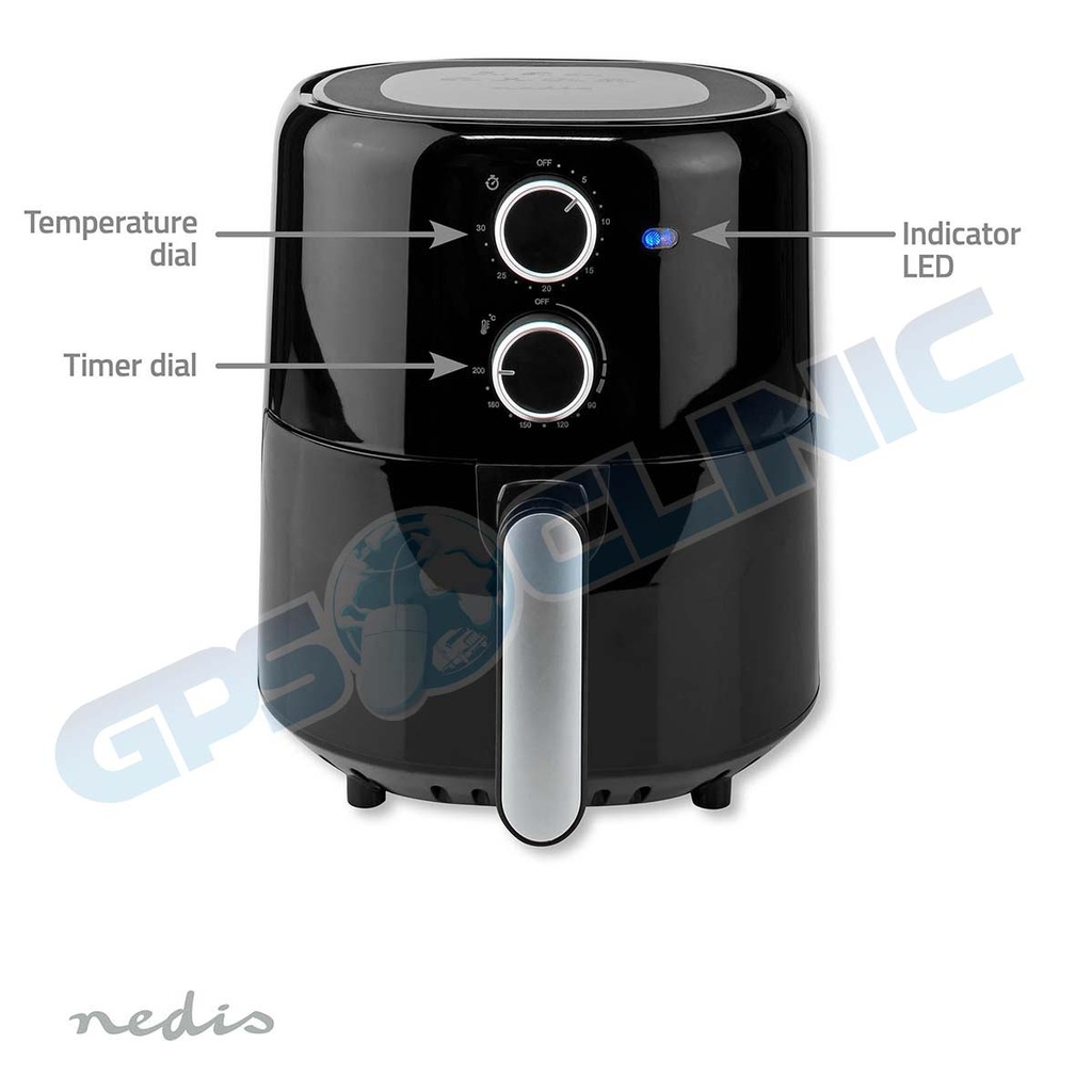 Fritadeira de Ar Quente 3L 1500W- Nedis