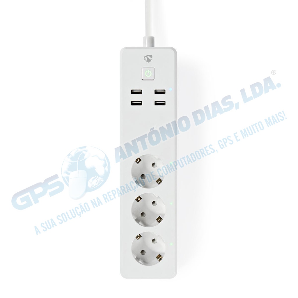 Régua Nedis 3xSchuko 4xUsb 16A 3680w - SmartLife