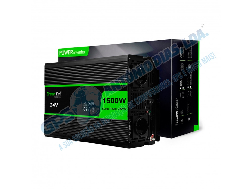 Conversor Green Cell 1500w/3000w 24v-230v - Onda Pura