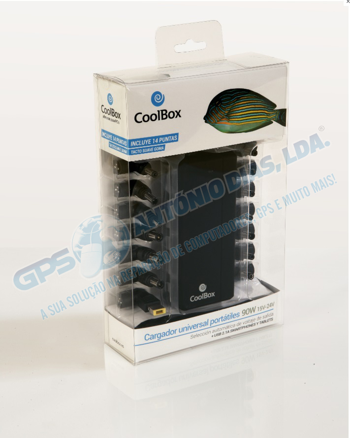 Trans. Universal Coolbox 90W 15-24V USB de 2.1A