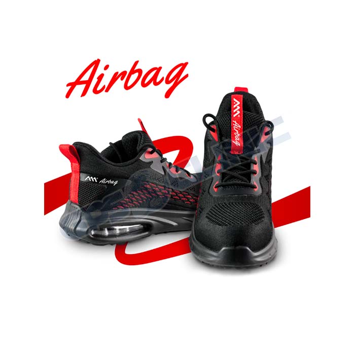 Calçado de Segurança BTex AirBag - Preto/Vermelho