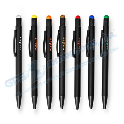 [NEDIS-STYLB107BK] Canetas Stylus c\ponta de borracha - Nedis