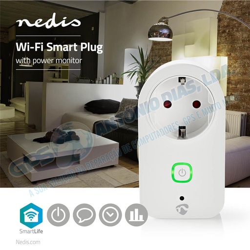 [NEDIS-WIFIP120FWT] Tomada Nedis Schuko/Type F- 3680w SmartLife