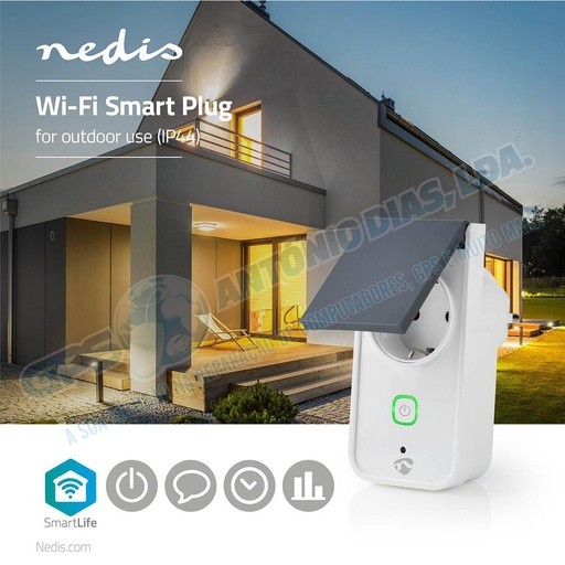 [NEDIS-WIFIPO120FWT] Tomada Nedis Schuko/Type F c\tampa 3680w SmartLife