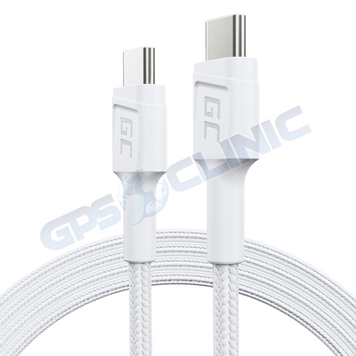 [GC-KABGC30W] Cabo branco USB-C Tipo C 1,2m Green Cell 