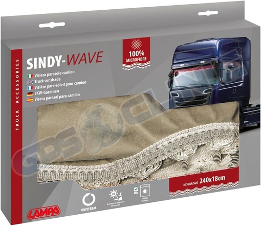 [LAMPA-98640] Cortina Bege com Franja Sindy-Wave - LAMPA