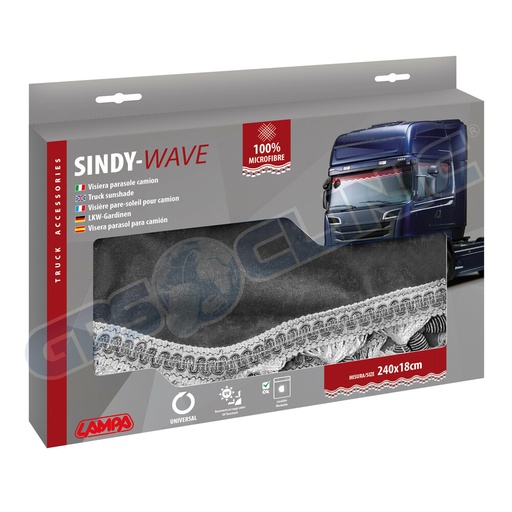 [LAMPA-98637] Cortina Cinzenta com Franja Sindy-Wave - LAMPA